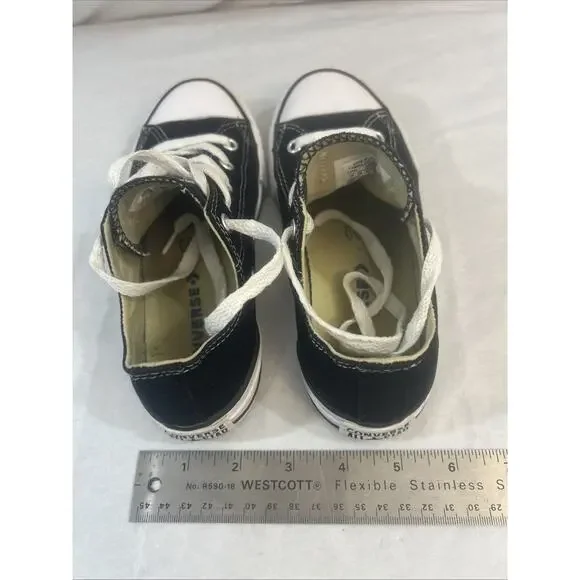 Converse All Star Chuck Taylor Youth US 1 / UK 13.5 Black Low‑Top Sneakers Shoes - Picture 8 of 16